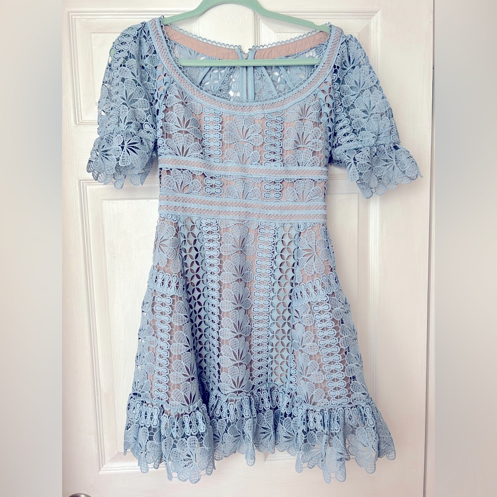 Self Portrait Mini Dress Blue